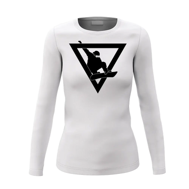 Never Underestimate An Old Snowboarder Women Long Sleeve Shirt